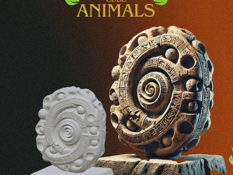Wood Cube Animales - 3D Printing STL Collection - 6 Ethnic Style Animal Carved Cubes 3D Print Model