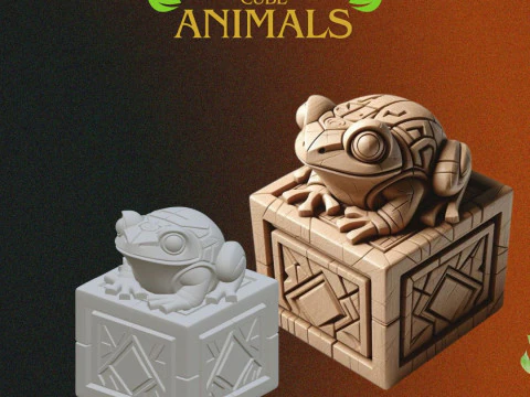 Wood Cube Animales - 3D Printing STL Collection - 6 Ethnic Style Animal Carved Cubes 3D Print Model