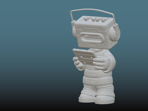 Nostalgic Soundtape Man - 3D Printing STL File - Vintage Cassette Tape Figure Modelo de Impressão 3D