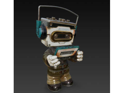 Nostalgic Soundtape Man - 3D Printing STL File - Vintage Cassette Tape Figure Modelo de Impressão 3D