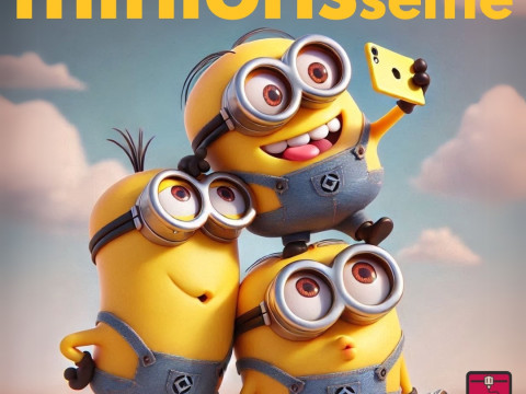 Minions Selfie - 3D Printing STL File - Fun Scene with Integrated Base Modelo de Impressão 3D