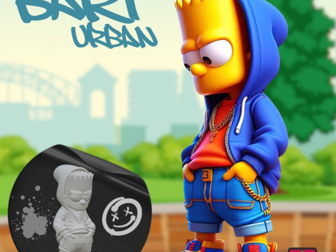 Bart Simpson Urban Sport - 3D Printing STL File Model Cetak 3D