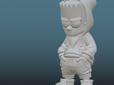 Bart Simpson Urban Sport - 3D Printing STL File 3D Принт Модель
