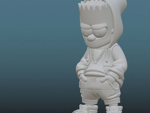 Bart Simpson Urban Sport - 3D Printing STL File 3D Print Model