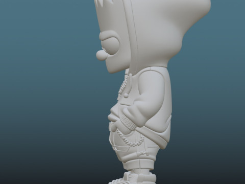 Bart Simpson Urban Sport - 3D Printing STL File 3D Принт Модель