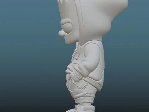 Bart Simpson Urban Sport - 3D Printing STL File 3D Print Model