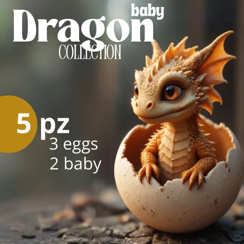5 Baby Dragons - Premium 3D Printing STL Collection - Fantasy Newborns Hatchlings 3D Принт Модель .c4d .max .obj .3ds .fbx .stl .blend