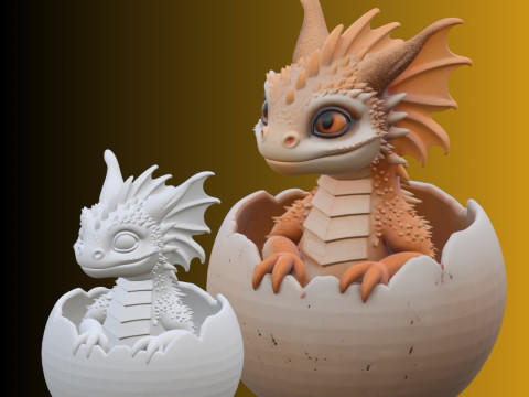5 Baby Dragons - Premium 3D Printing STL Collection - Fantasy Newborns Hatchlings 3D Принт Модель
