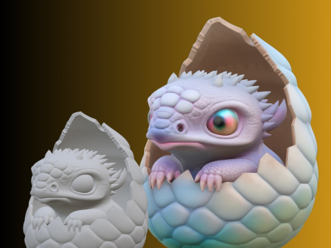 5 Baby Dragons - Premium 3D Printing STL Collection - Fantasy Newborns Hatchlings 3D Принт Модель