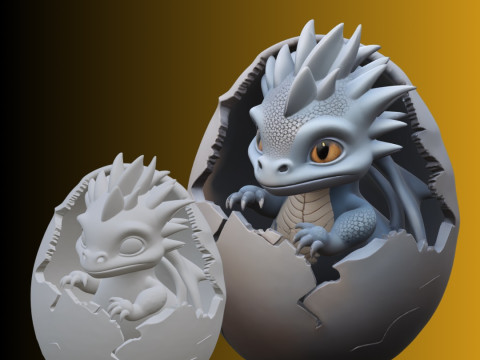 5 Baby Dragons - Premium 3D Printing STL Collection - Fantasy Newborns Hatchlings 3D Принт Модель