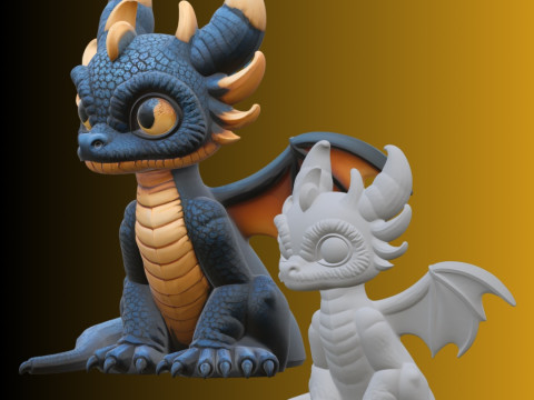 5 Baby Dragons - Premium 3D Printing STL Collection - Fantasy Newborns Hatchlings 3D Принт Модель