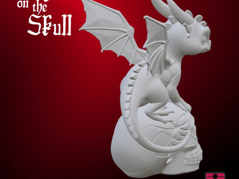 Drago su Teschio - Modello STL per Stampa 3D Dragon on the Skull 3D 프린트 모델