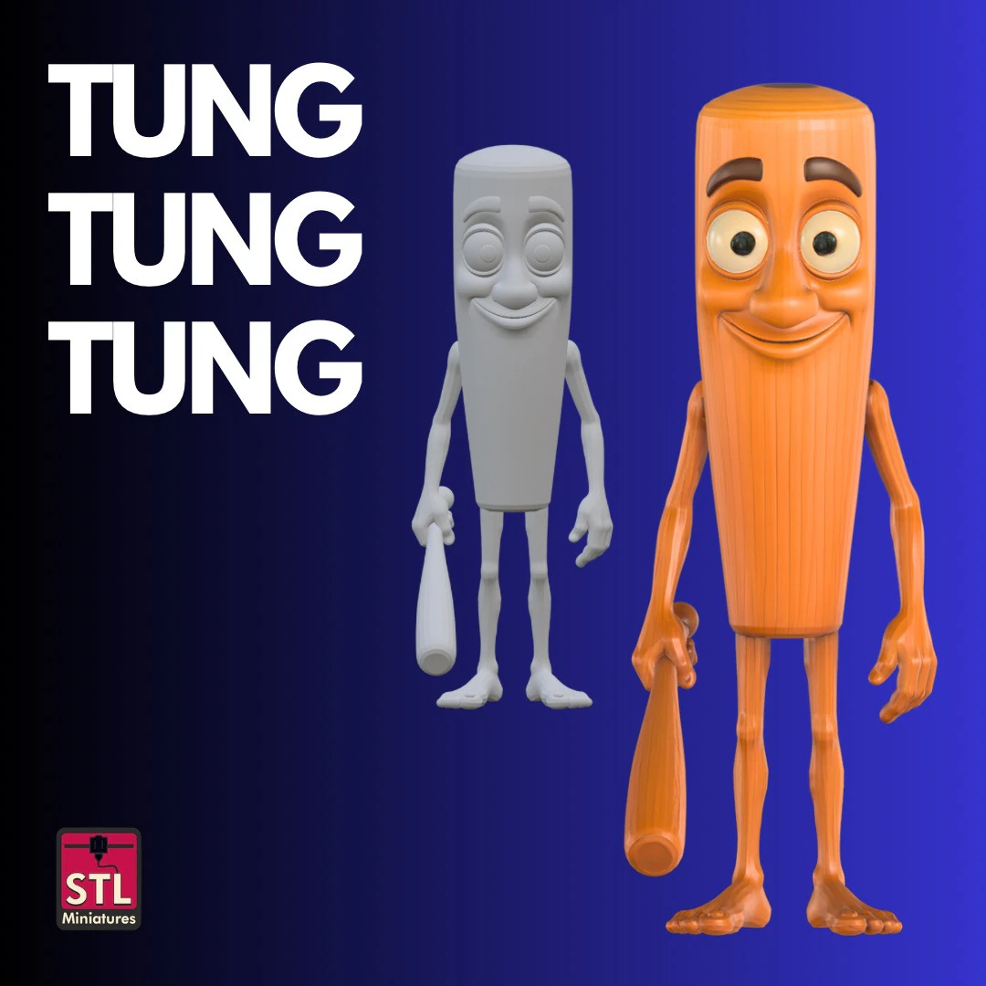 Il file STL con figura in legno con cuscinetto per la stampa 3D Tung Tun Modello di stampa 3D .c4d .max .obj .3ds .fbx .stl .blend 