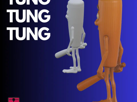 Il file STL con figura in legno con cuscinetto per la stampa 3D Tung Tun Modello di stampa 3D