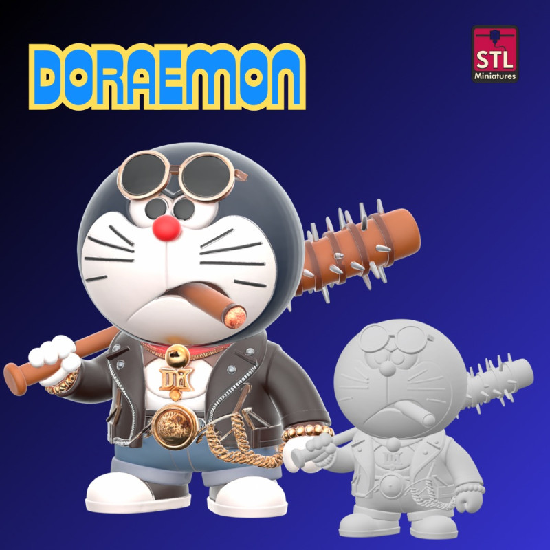Doraemon Urban Cat of the Future STL File for 3D Printing Inspired Character Design 3D-printmodel .c4d .max .obj .3ds .fbx .stl .blend