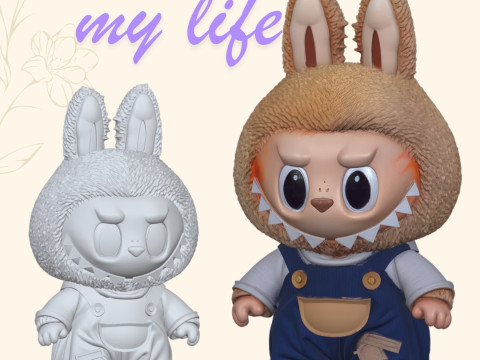 4 Labubu-Inspired Figures STL Files for 3D Printing Urban Style Collectible Set Model do druku 3D