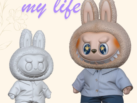 4 Labubu-Inspired Figures STL Files for 3D Printing Urban Style Collectible Set Model do druku 3D