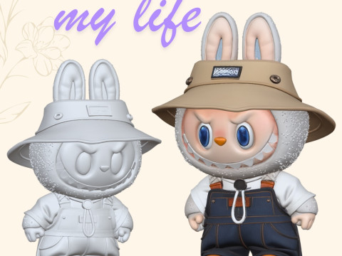 4 Labubu-Inspired Figures STL Files for 3D Printing Urban Style Collectible Set Model do druku 3D