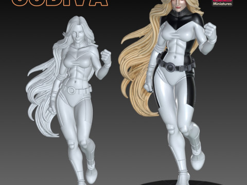 Heroic Woman with Prehensile Hair STL File for 3D Printing Inspired Design 3D-printmodel