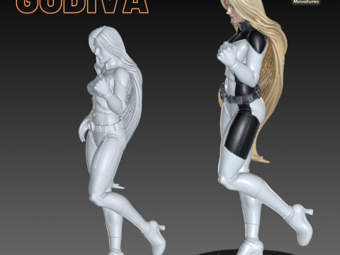 Heroic Woman with Prehensile Hair STL File for 3D Printing Inspired Design 3D-printmodel