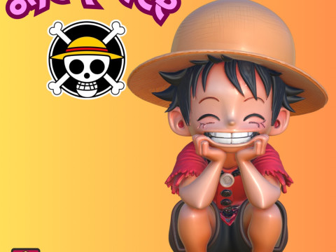 One Piece Baby Pirate Leader STL File for 3D Printing 3Dプリントモデル