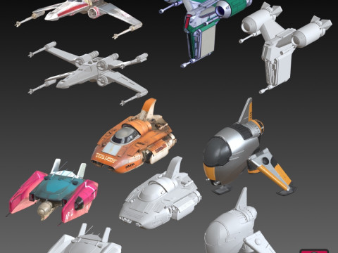 20 Unique Spacecraft Models STL File Collection for 3D Printing 3D Print Model