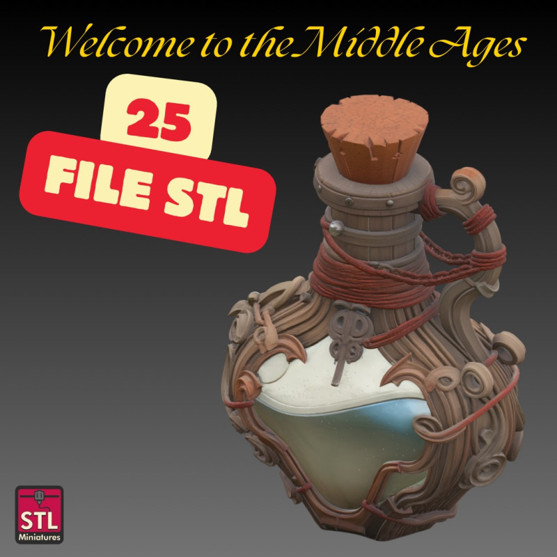 STL Files Collection Welcome to the Middle Ages Medieval Props Pack 25 Detailed Models for 3D P 3D Принт Модель .c4d .max .obj .3ds .fbx .stl .blend