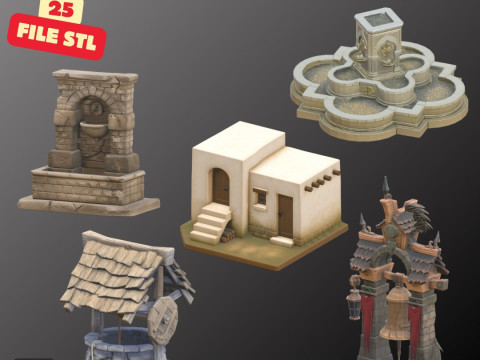 STL Files Collection Welcome to the Middle Ages Medieval Props Pack 25 Detailed Models for 3D P 3D Принт Модель