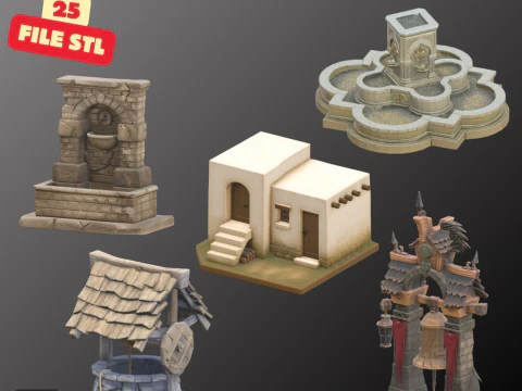 STL Files Collection Welcome to the Middle Ages Medieval Props Pack 25 Detailed Models for 3D P 3D Print Model