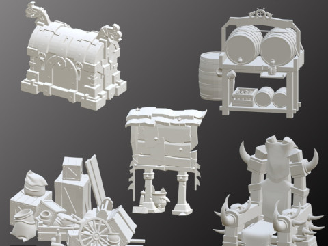 STL Files Collection Welcome to the Middle Ages Medieval Props Pack 25 Detailed Models for 3D P 3D Принт Модель
