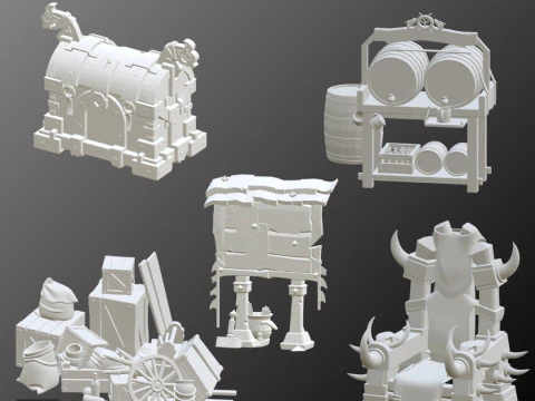 STL Files Collection Welcome to the Middle Ages Medieval Props Pack 25 Detailed Models for 3D P 3D Print Model