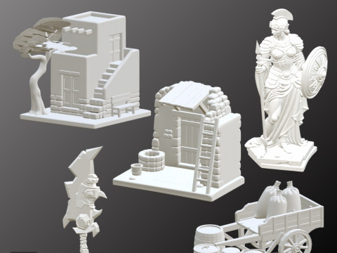 STL Files Collection Welcome to the Middle Ages Medieval Props Pack 25 Detailed Models for 3D P 3D Принт Модель