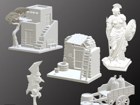 STL Files Collection Welcome to the Middle Ages Medieval Props Pack 25 Detailed Models for 3D P 3D Print Model