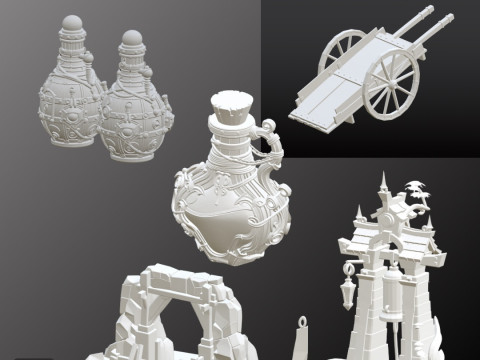 STL Files Collection Welcome to the Middle Ages Medieval Props Pack 25 Detailed Models for 3D P 3D Принт Модель