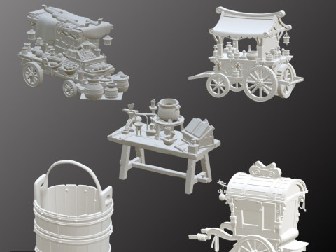 STL Files Collection Welcome to the Middle Ages Medieval Props Pack 25 Detailed Models for 3D P 3D Принт Модель