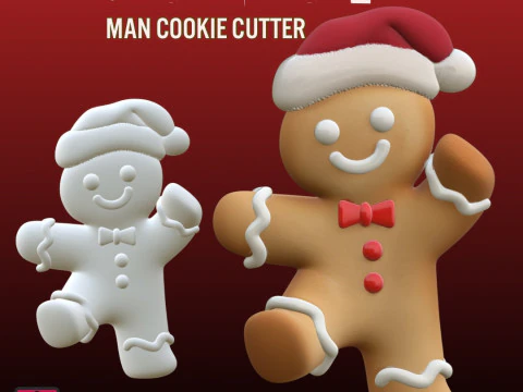 STL ファイル ジンジャーブレッド ヒーロー クリスマス スタイル キュートでお祭り気分の 3D 印刷可能モデル 3Dプリントモデル