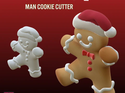 STL File Gingerbread Hero in Christmas Style Cute and Festive 3D Printable Model 3D Print Model