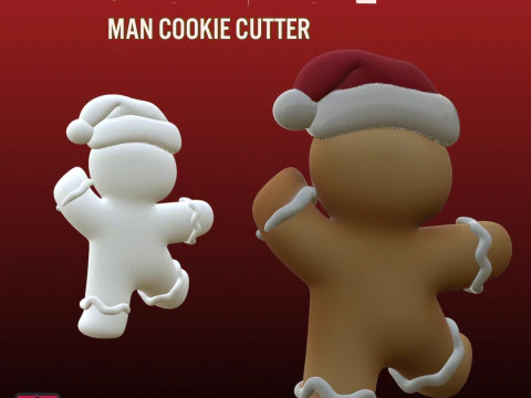 STL File Gingerbread Hero in Christmas Style Cute and Festive 3D Printable Model 3D Print Model