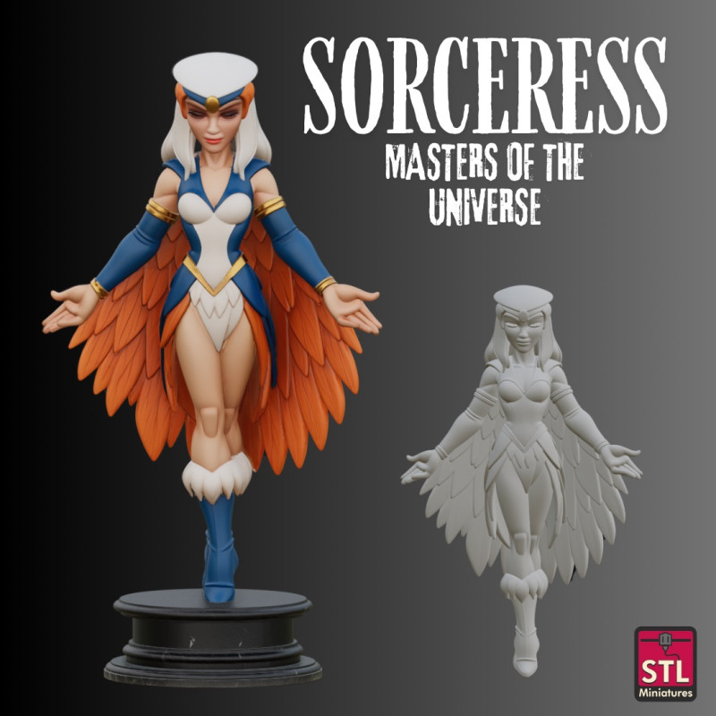 STL File Sorceress of Castle Grayskull Master of the Universe Inspired Statue 3D Printable Mod 3D Принт Модель .c4d .max .obj .3ds .fbx .stl .blend