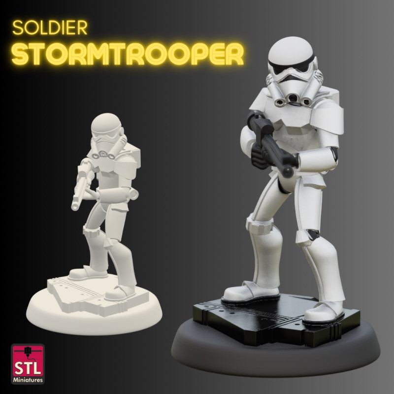 STL File Stormtrooper FanArt Figure Inspired from the Star Wars Universe Modèles 3D en vedette .c4d .max .obj .3ds .fbx .stl .blend