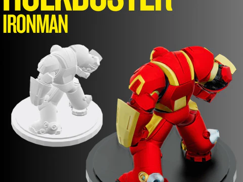 STL File Iron Man Hulkbuster Comic Style FanArt 3D Printable Model 3D Print Model