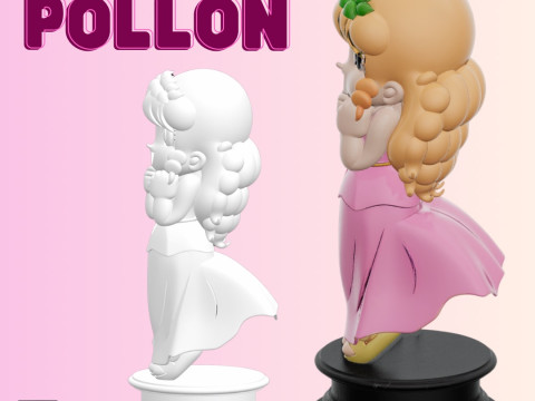 STL File Little Pollon Comic Style FanArt 3D Printable Model 3D प्रिंट मॉडल