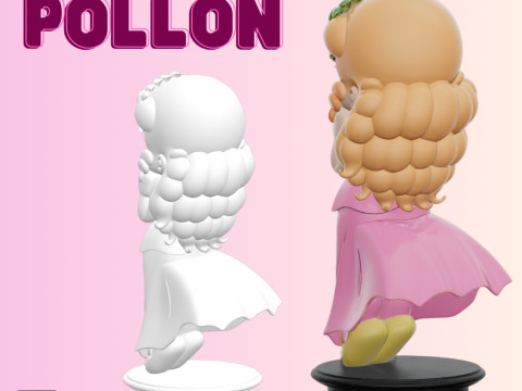 STL File Little Pollon Comic Style FanArt 3D Printable Model 3D प्रिंट मॉडल