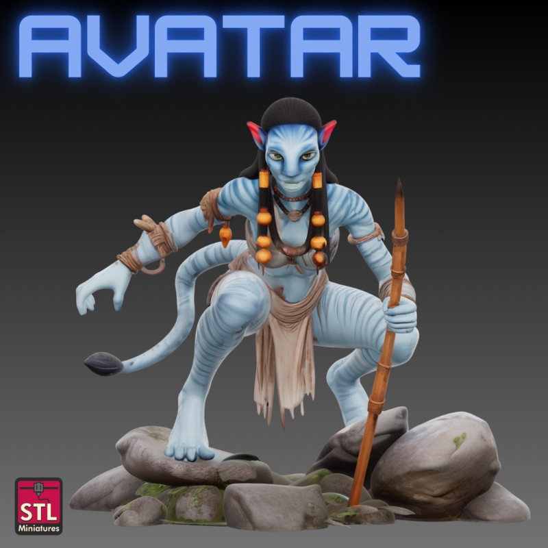 STL File Neytiri from Avatar Comic Style FanArt 3D Printable Model 3D प्रिंट मॉडल .c4d .max .obj .3ds .fbx .stl .blend 