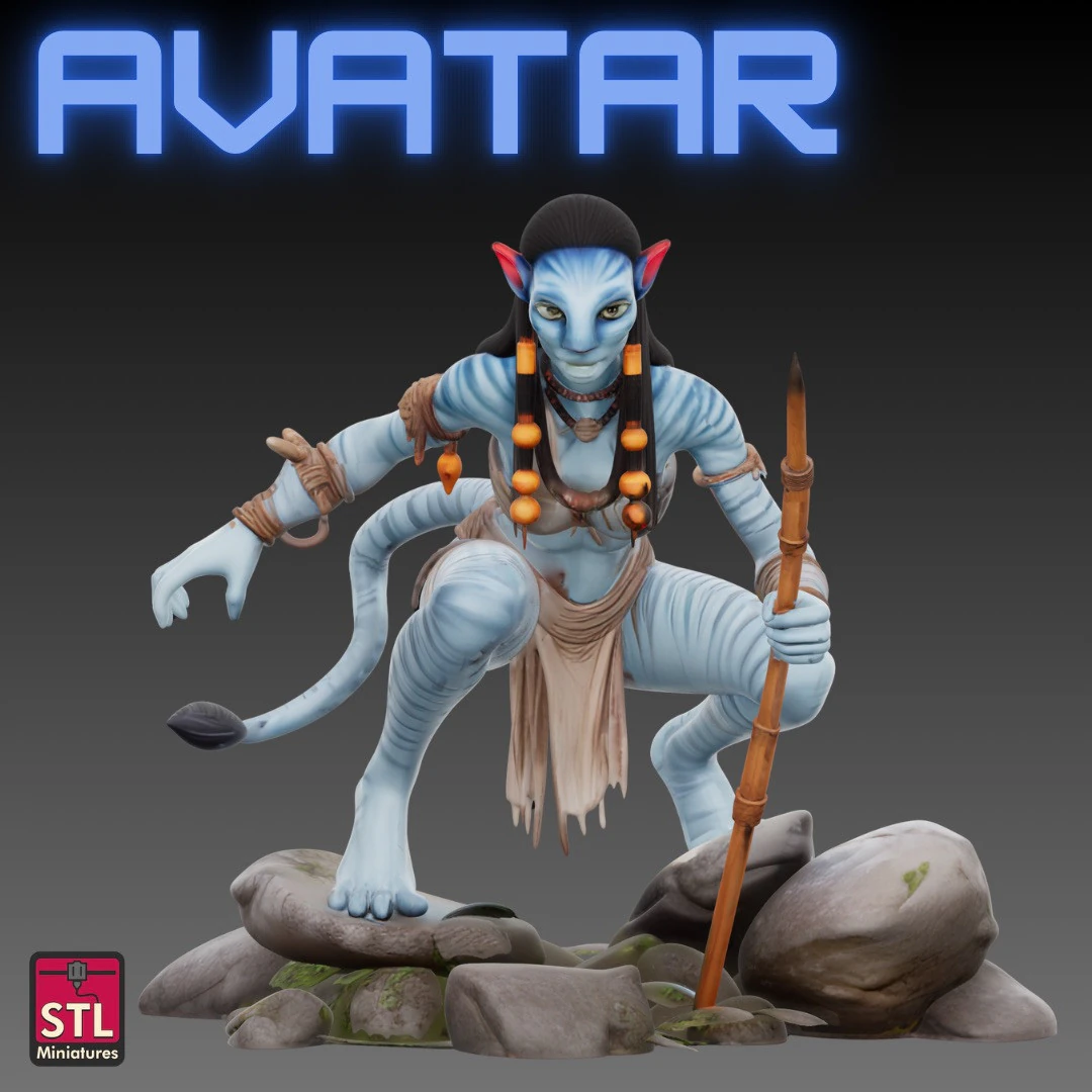 STL File Neytiri from Avatar Comic Style FanArt 3D Printable Model 3D Print Model .c4d .max .obj .3ds .fbx .stl .blend 