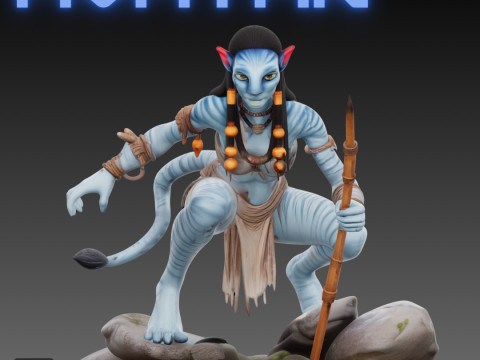STL File Neytiri from Avatar Comic Style FanArt 3D Printable Model 3D-printmodel
