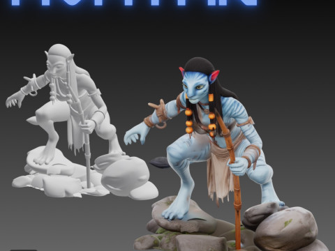 STL File Neytiri from Avatar Comic Style FanArt 3D Printable Model 3D प्रिंट मॉडल