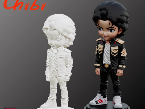 Fichier STL Michael Jackson Chibi Comic Style FanArt Mod&egrave;le imprimable en 3D Modèles 3D en vedette