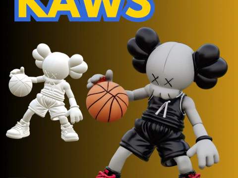 File STL Kaws Basketball Edition Stile fumetto FanArt Modello stampabile 3D Modello di stampa 3D