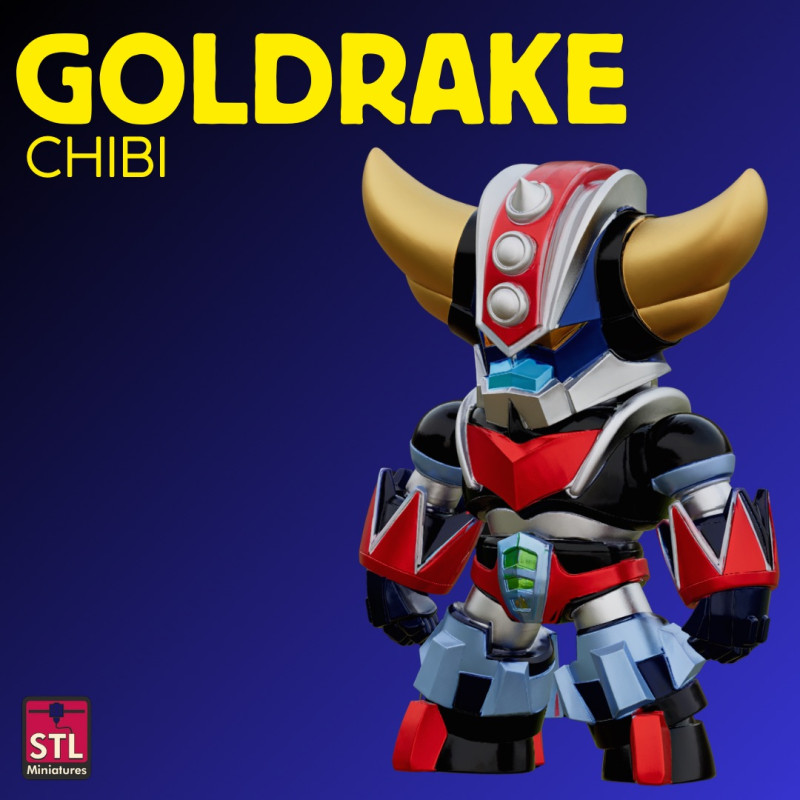 STL File Goldrake Chibi Style FanArt 3D Printable Model Modèles 3D en vedette .c4d .max .obj .3ds .fbx .stl .blend 
